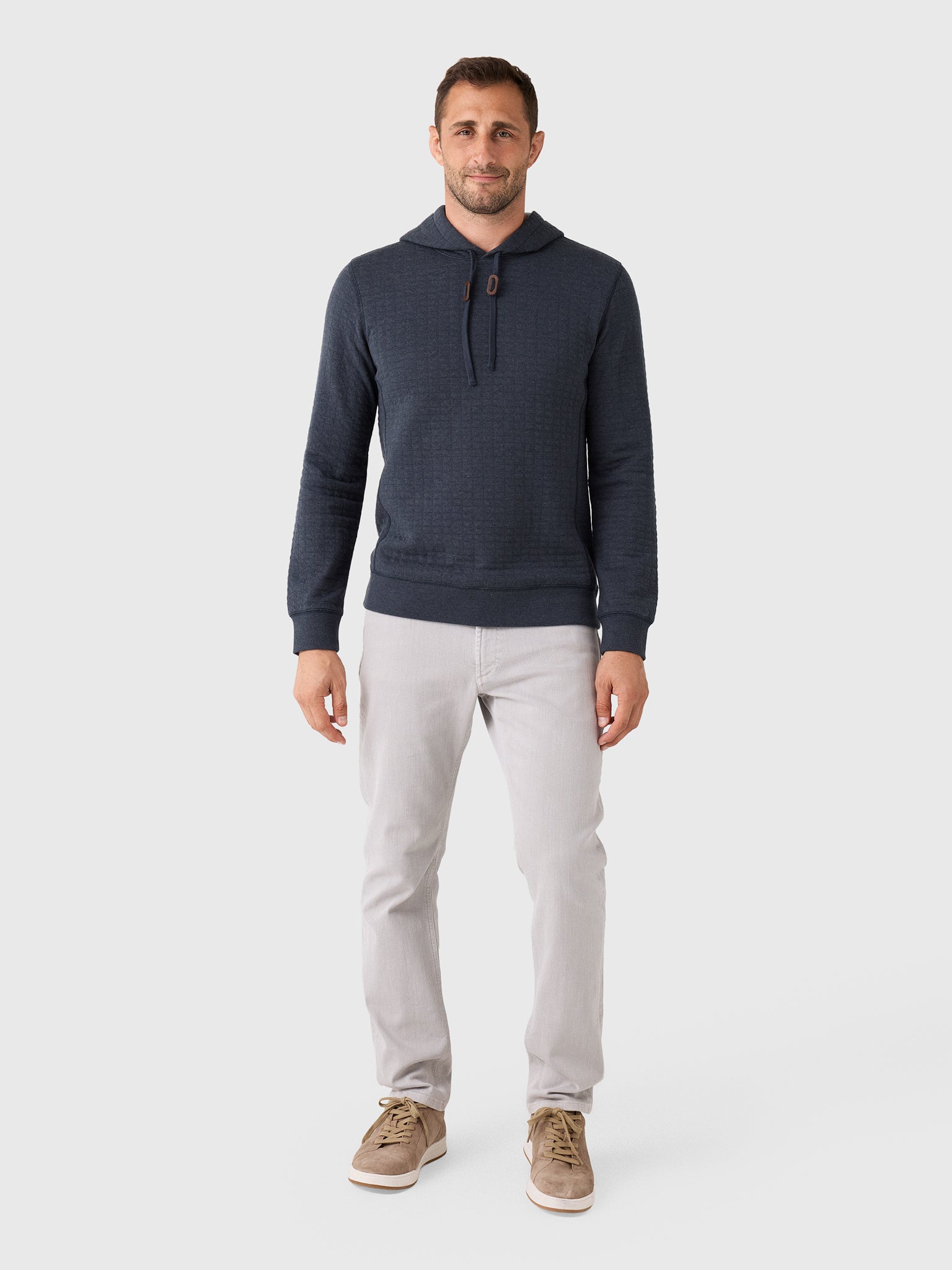 Billy Reid Men's Box Quilt Hoodie Pullover