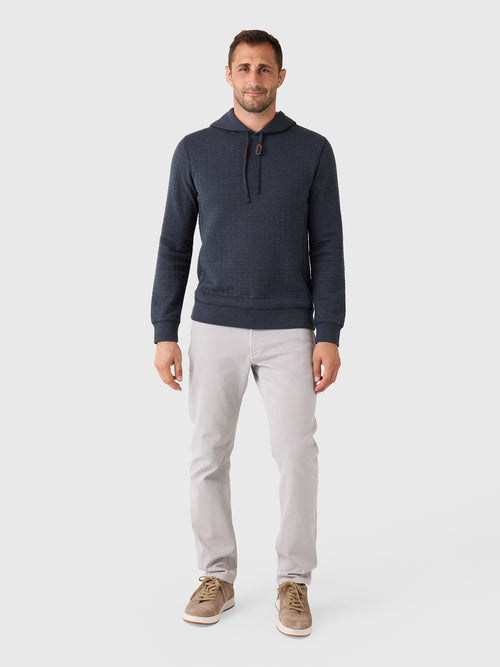 Billy Reid Men's Box Quilt Hoodie Pullover - Saint Bernard
