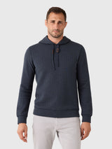 Billy Reid Men's Box Quilt Hoodie Pullover - Saint Bernard