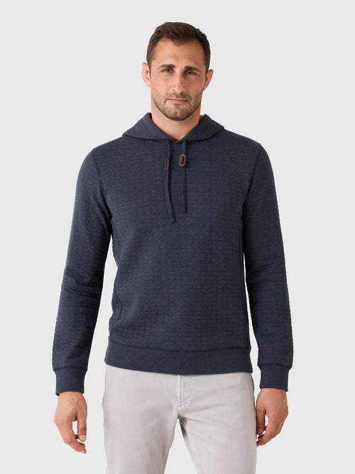 Billy Reid Men's Box Quilt Hoodie Pullover - Saint Bernard