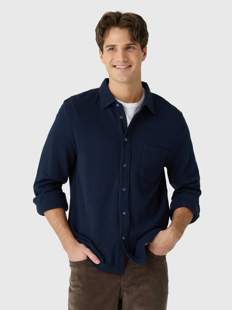 Billy Reid Men's Ladder Knit Tuscumbia Shirt - Saint Bernard