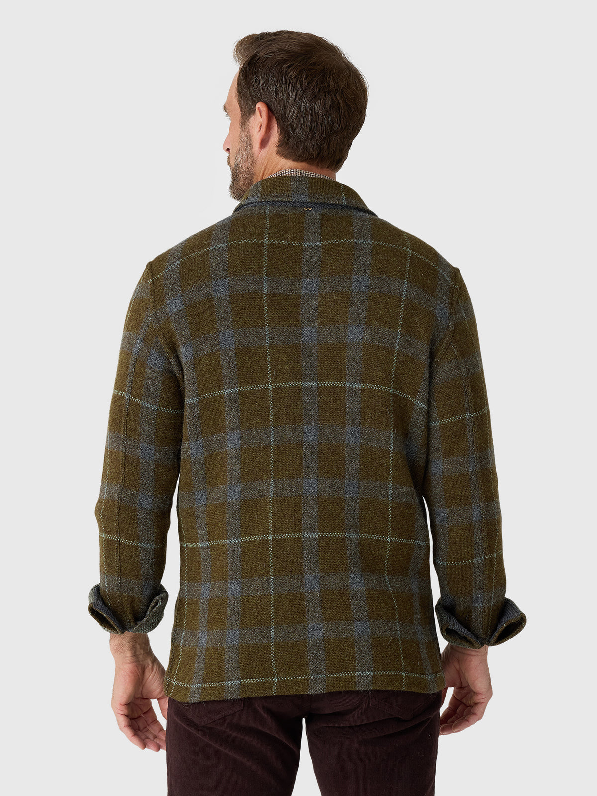 Billy Reid Men's Numajiri Plaid Knit Jacket - Saint Bernard