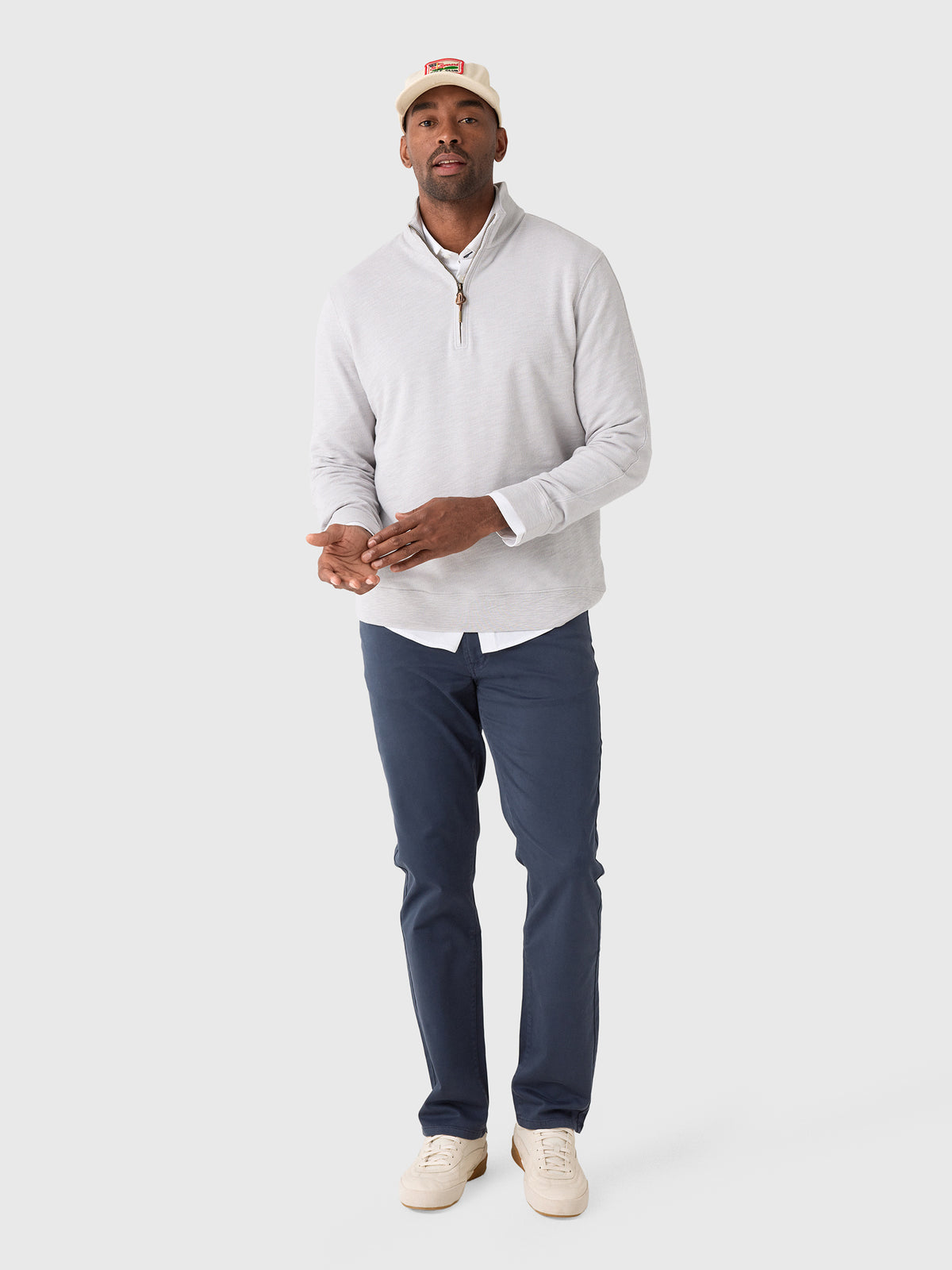 Billy Reid Men's French Terry Half-Zip Pullover - Saint Bernard