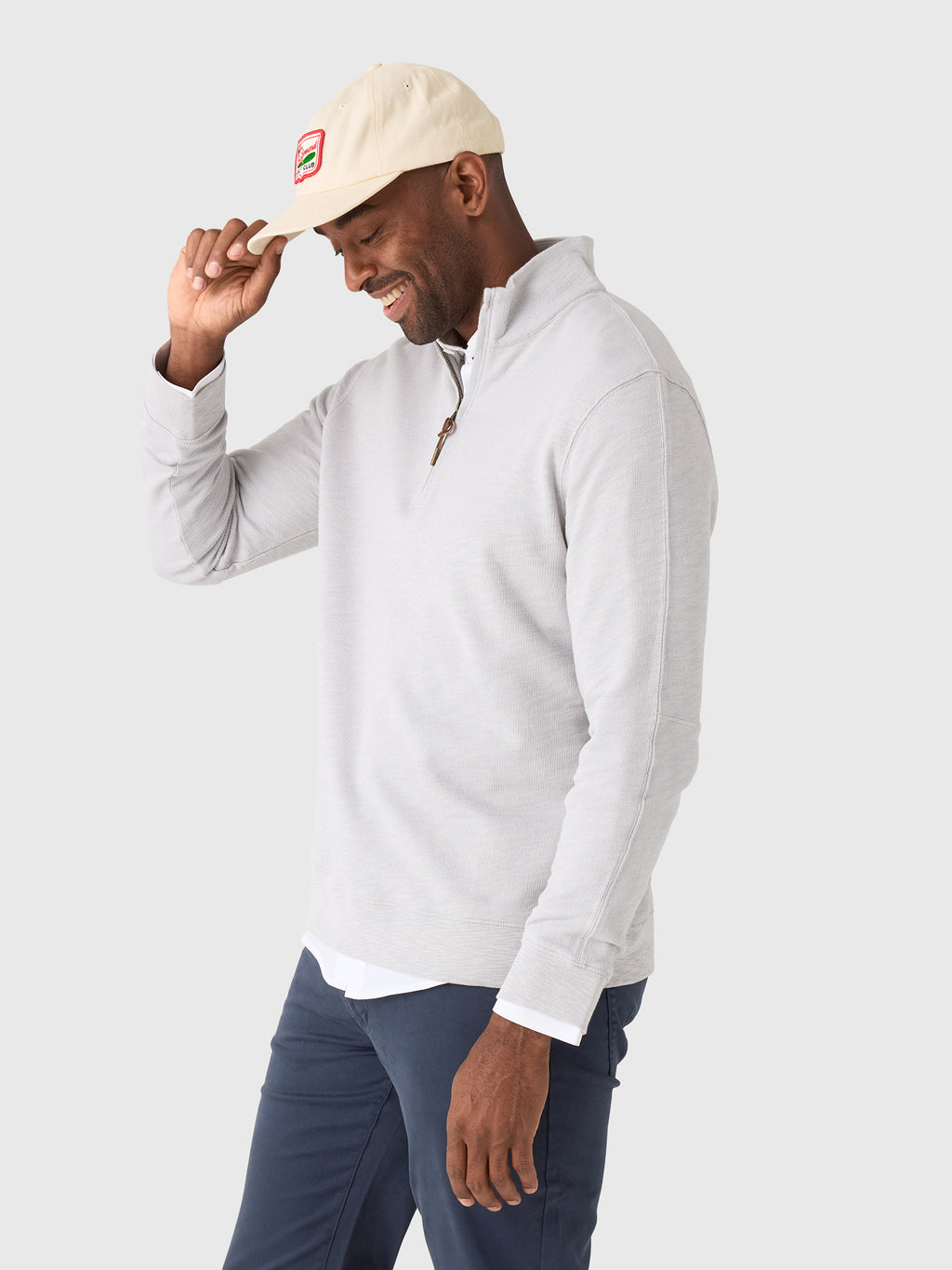 Billy Reid Men's French Terry Half-Zip Pullover - Saint Bernard