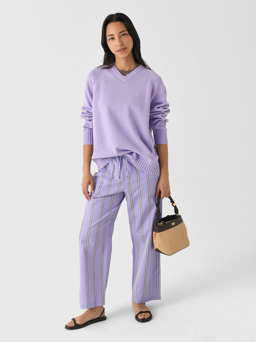 DONNI. Women's The Cotton Knit V-Neck Sweater