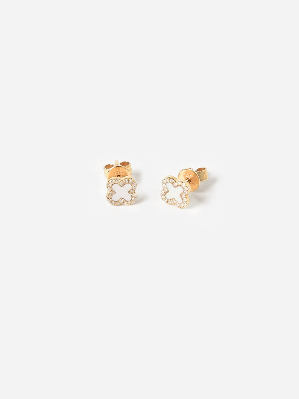 Francie B. Women's Clover Diamond Stud Earrings - Saint Bernard