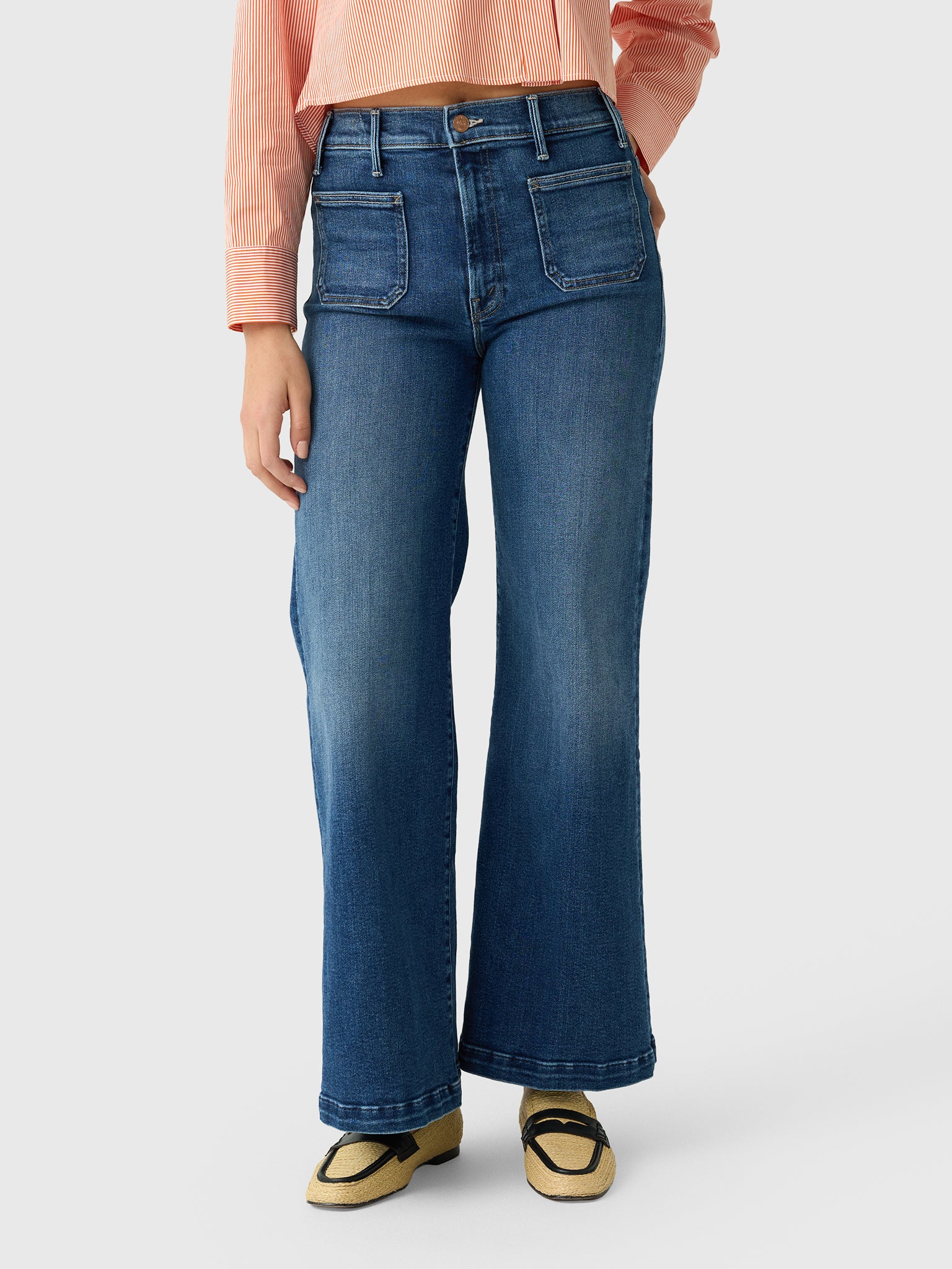 Mother Women's The Hustler Roller Patch Pocket Skimp Jean - Saint Bernard
