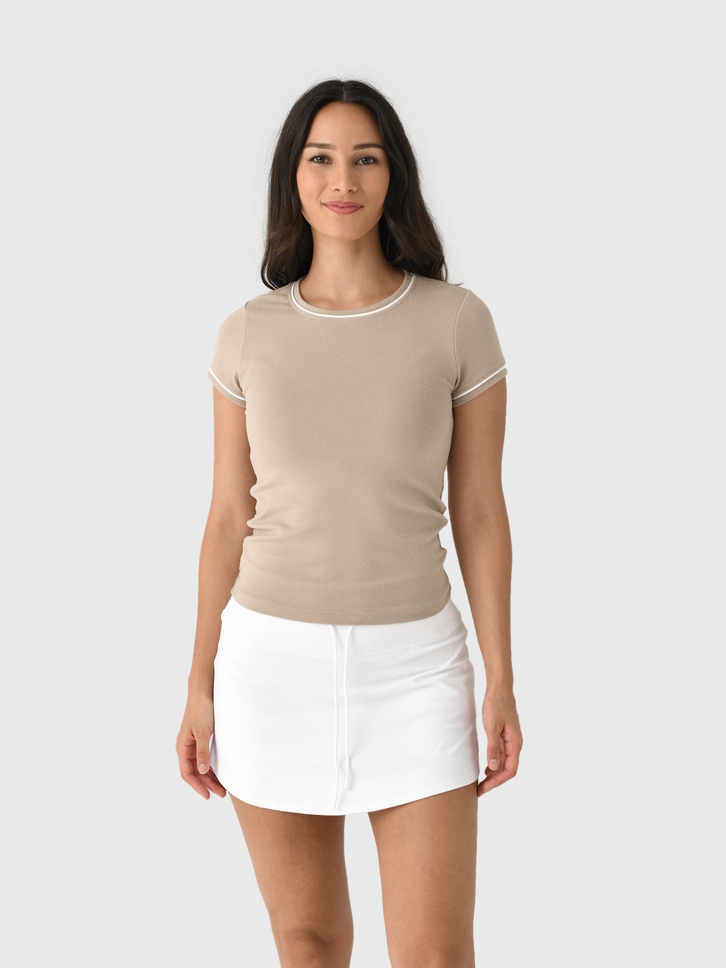 DONNI. Women's The Baby Rib Contrast Tee