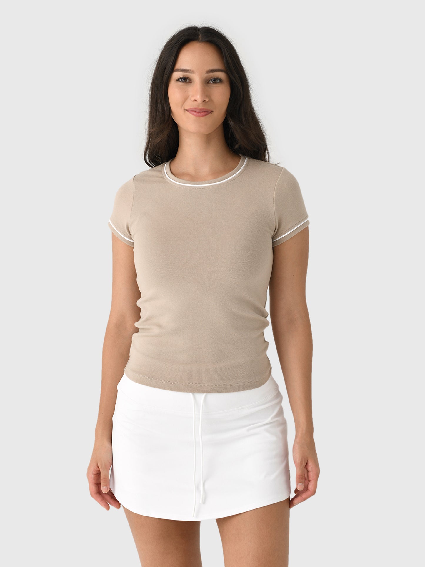 DONNI. Women's The Baby Rib Contrast Tee - Saint Bernard