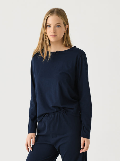 DONNI. Women's The Jersey Bow Long Sleeve Tee