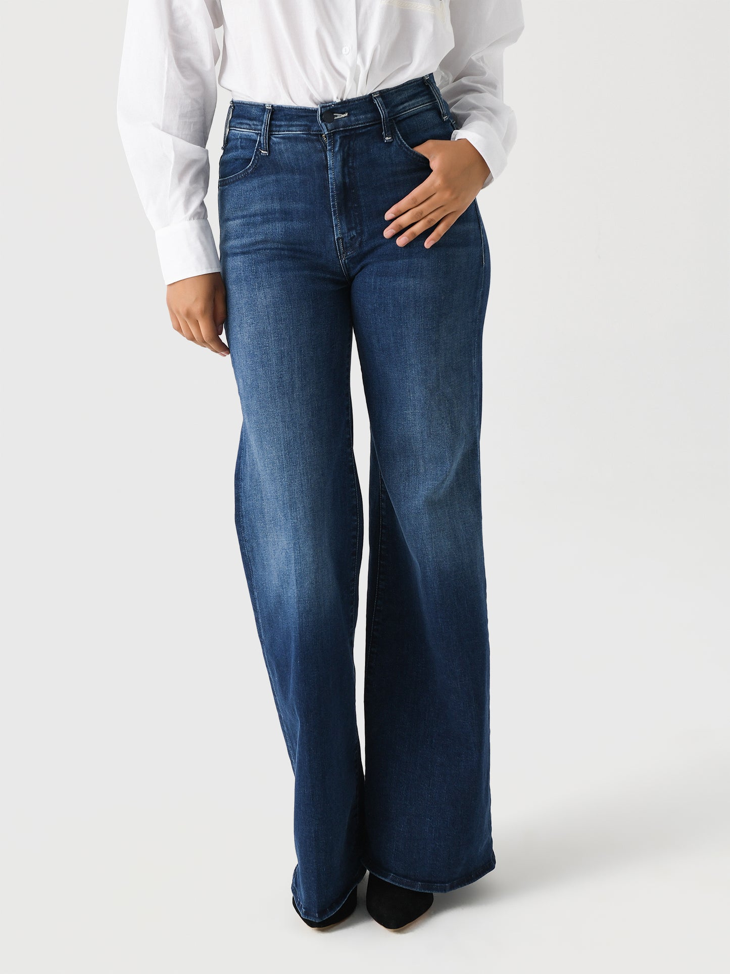 Mother Women's The Hustler Roller Sneak Jean - Saint Bernard