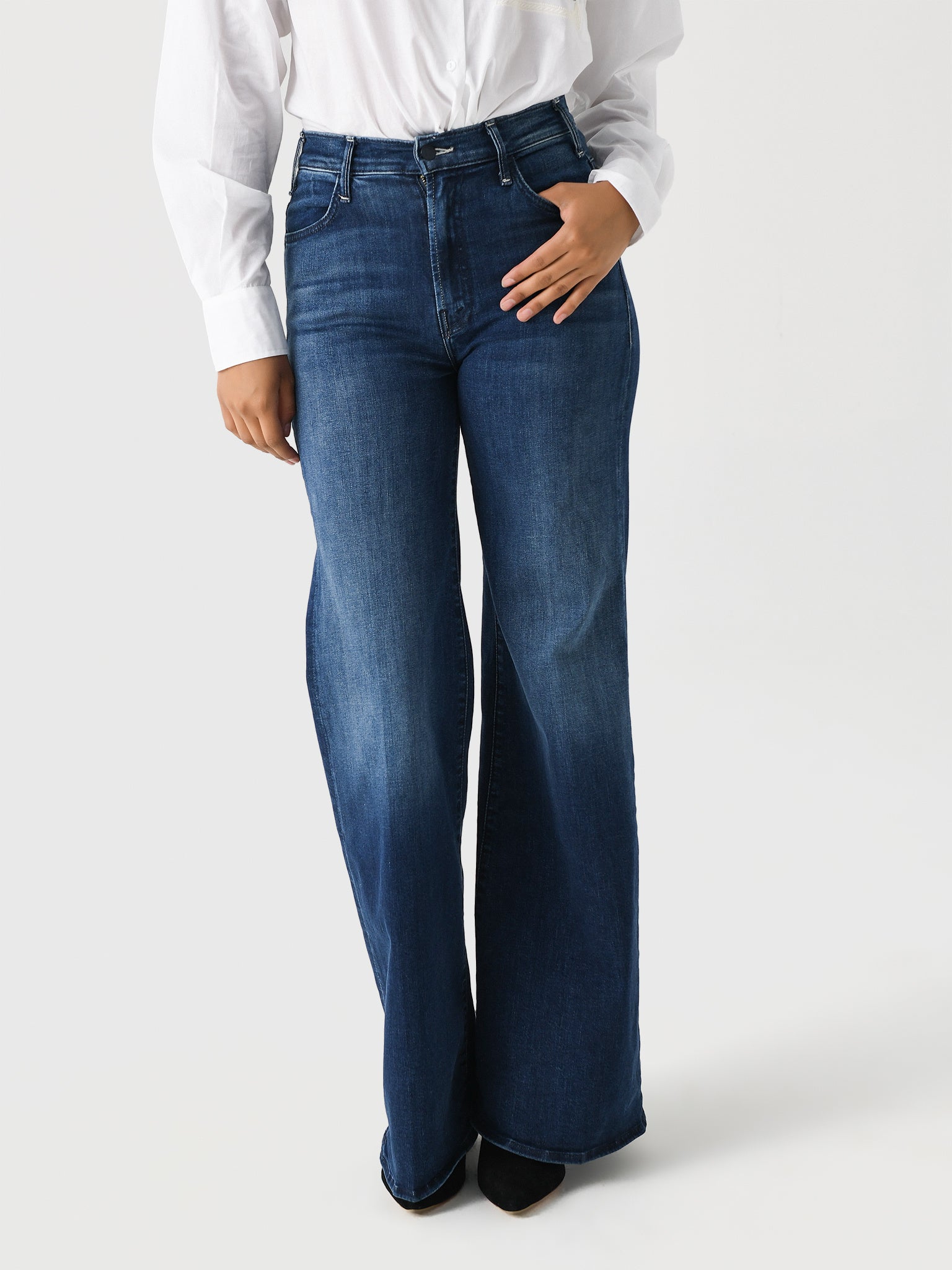 Mother Women's The Hustler Roller Sneak Jean - Saint Bernard