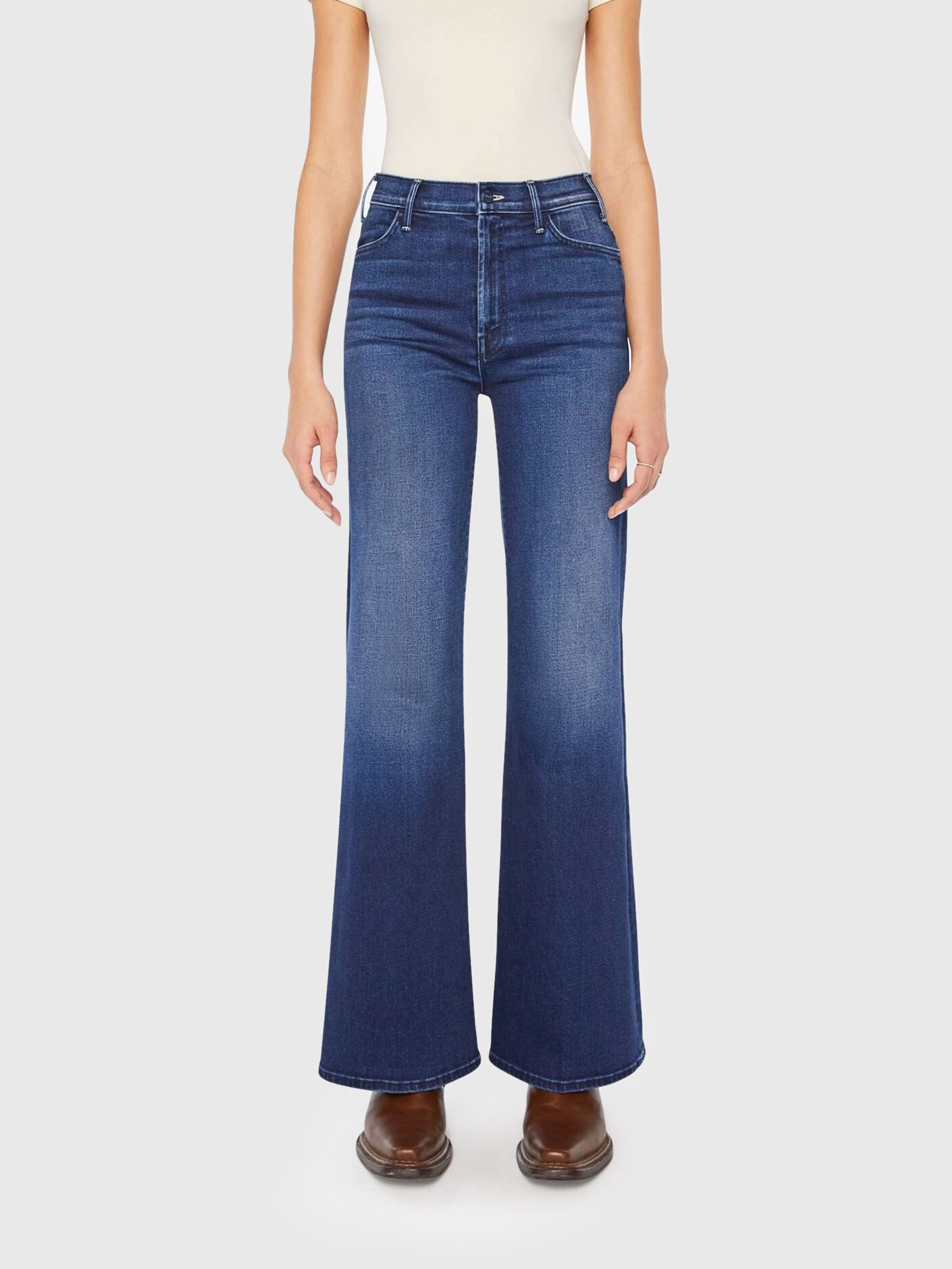 Mother Women's The Hustler Roller Sneak Jean - Saint Bernard
