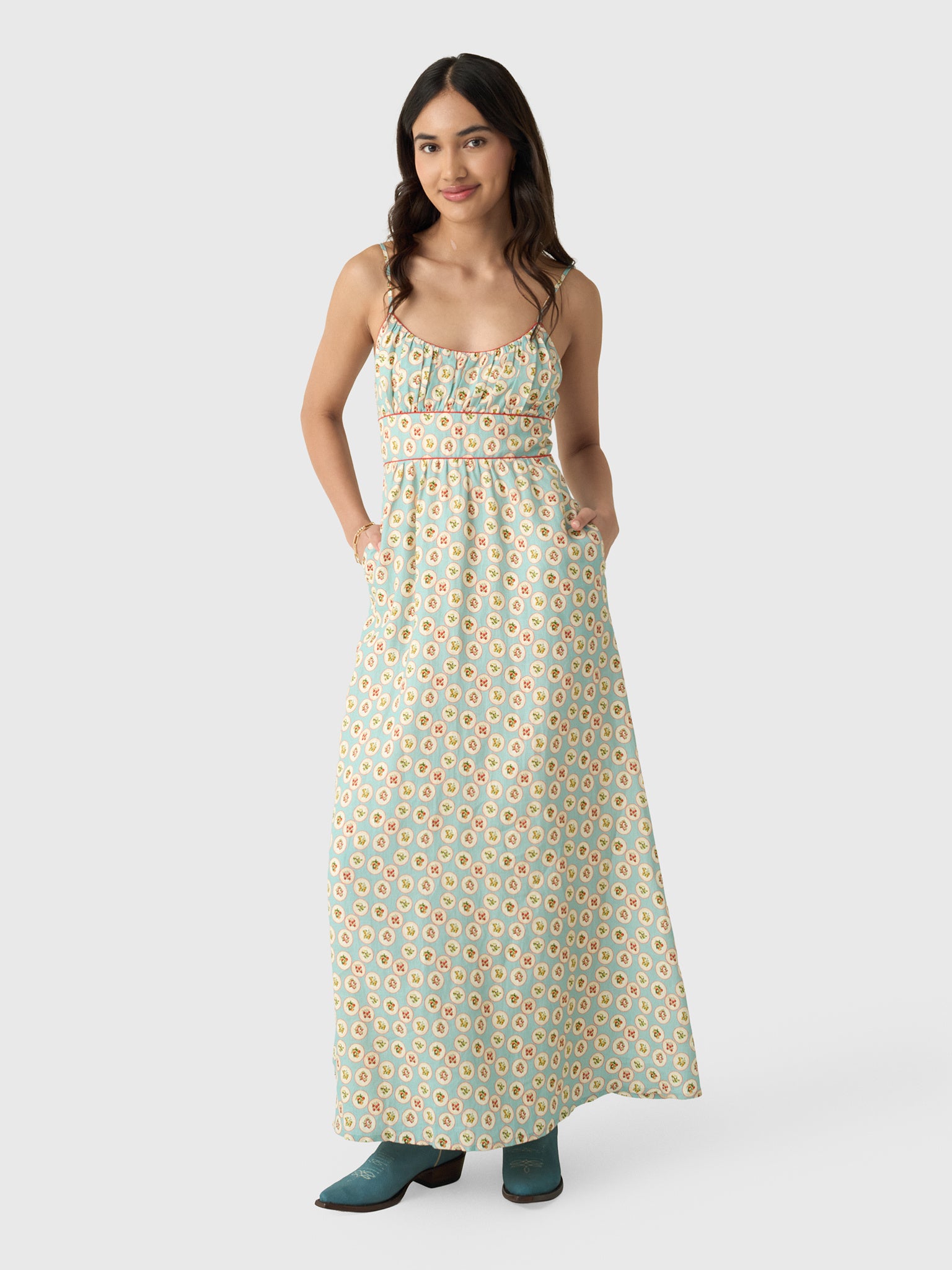 bambi maxi dress MAUDE CLUB Bambi Bias Maxi Dress Blossom