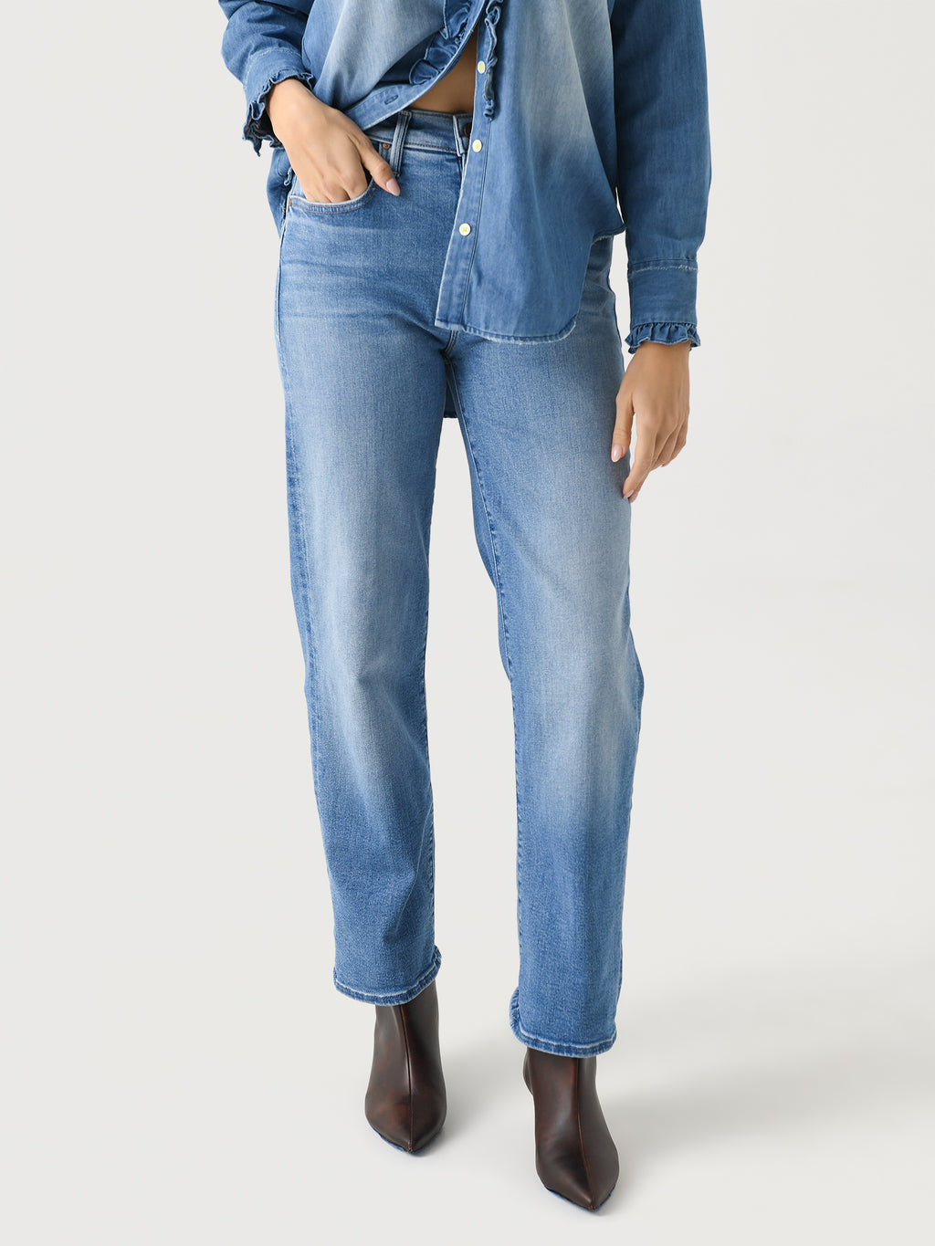Mother Women's The Rambler Zip Flood Jean - Saint Bernard