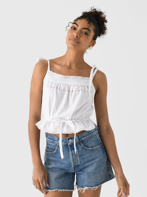 Ciao Lucia Women's Arae Floral Embroidered Top