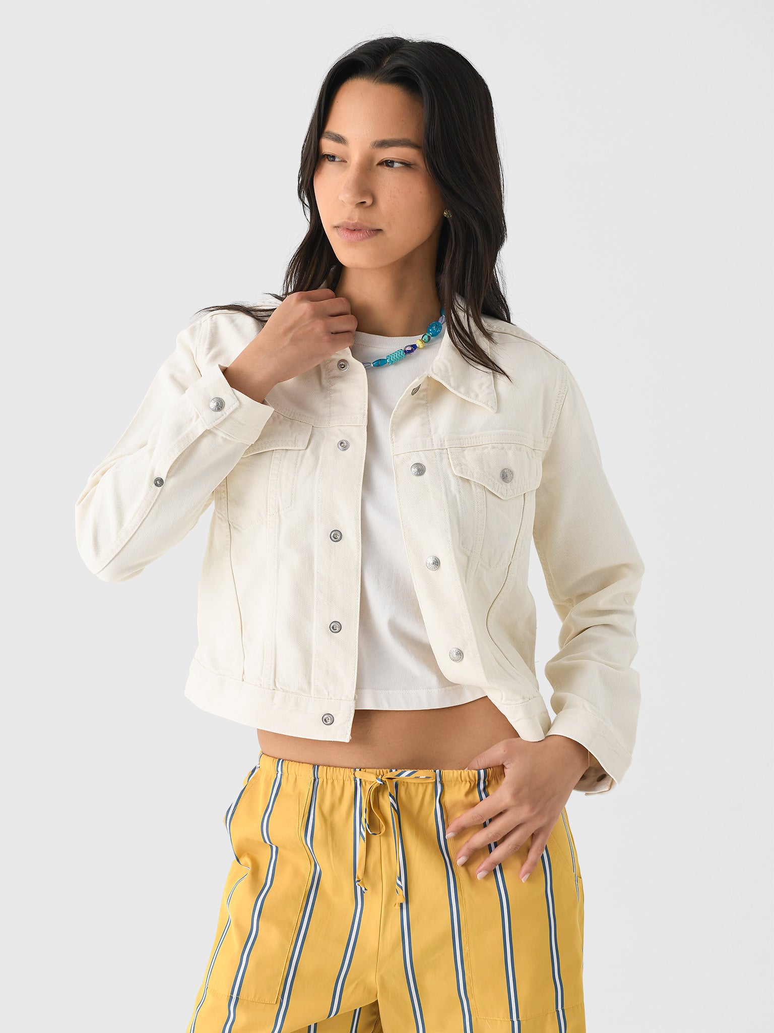 Re/Done Women's Baby Trucker Jacket - Saint Bernard