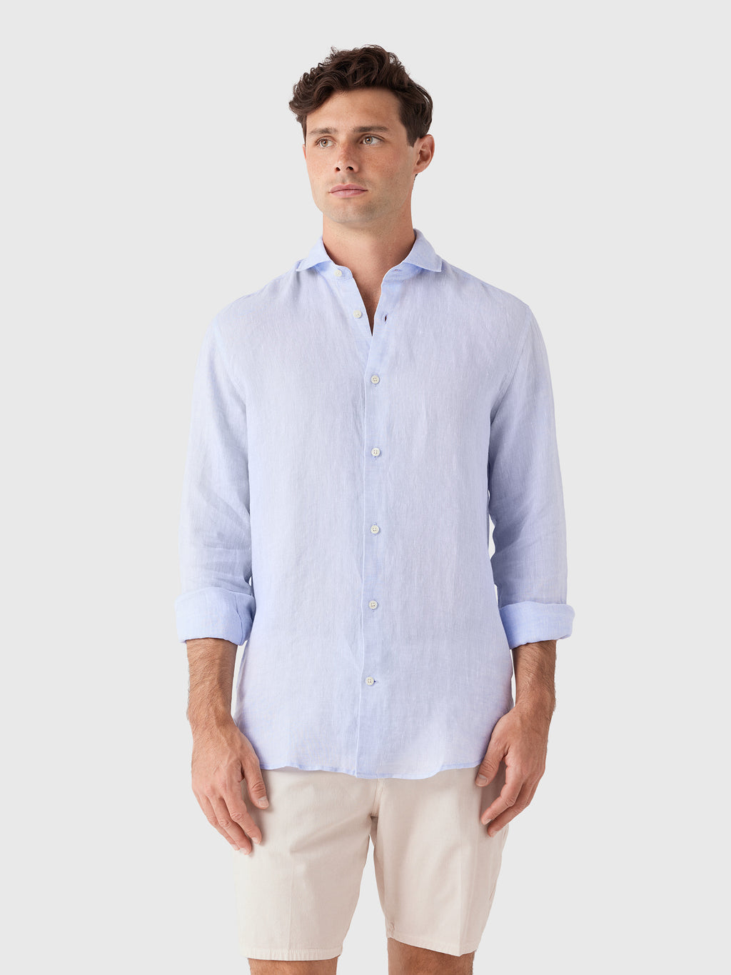 Frescobol Carioca Men's Antonio Linen Shirt - Saint Bernard