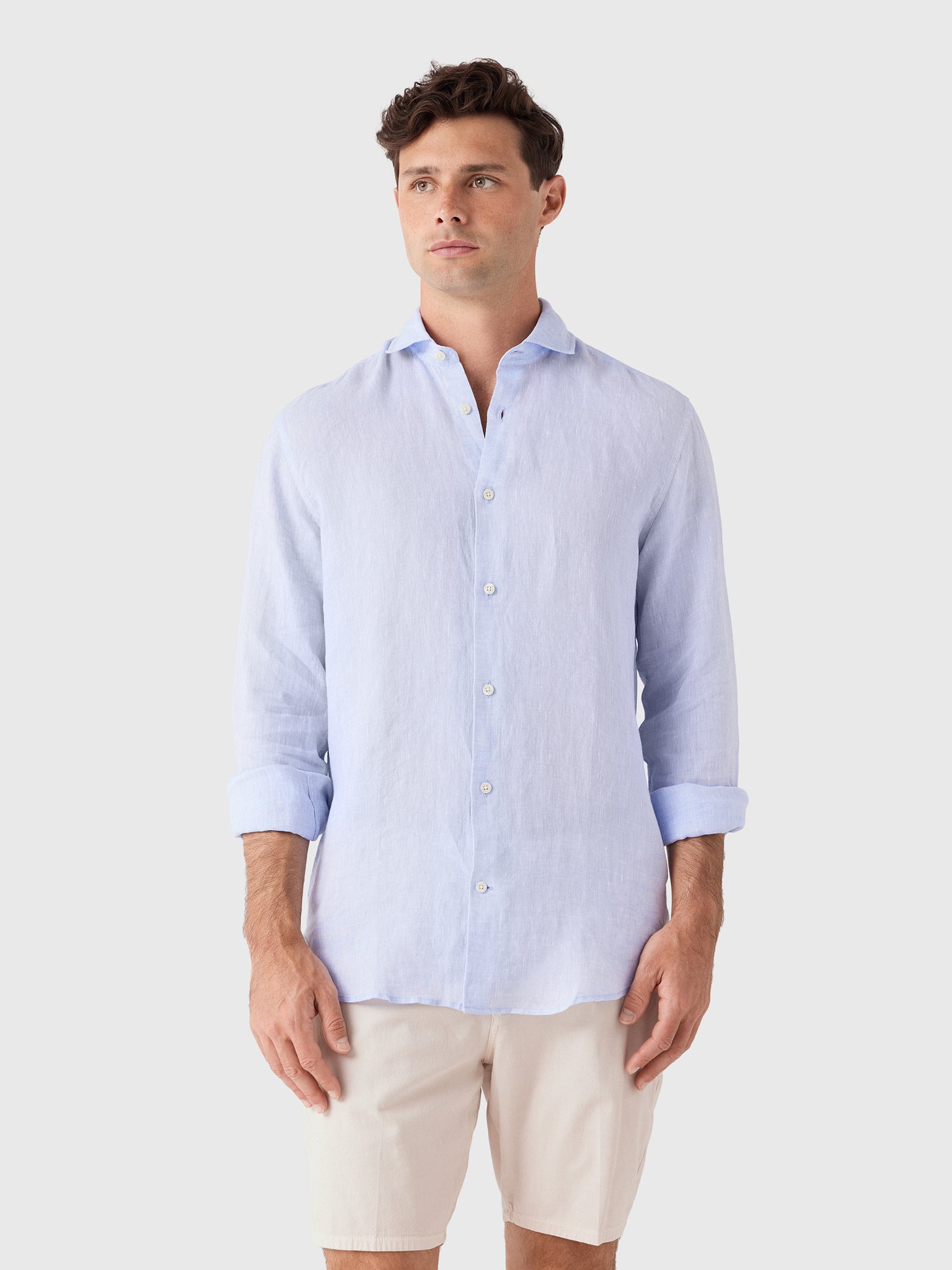 Frescobol Carioca Men's Antonio Linen Shirt - Saint Bernard