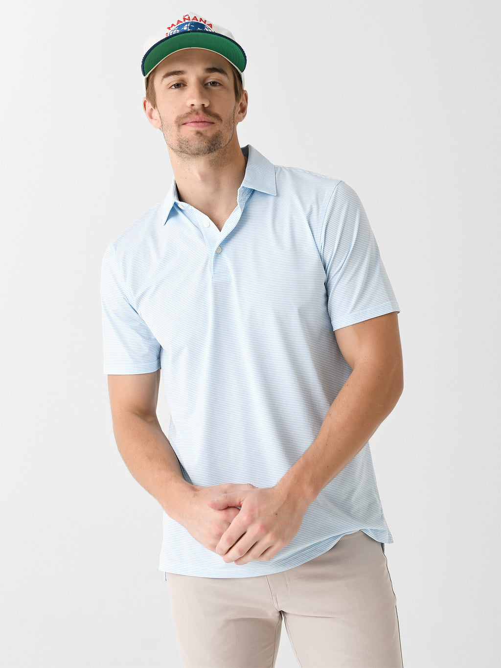 Southern Tide Men's Brrr°-eeze Meadowbrook Stripe Polo - Saint Bernard