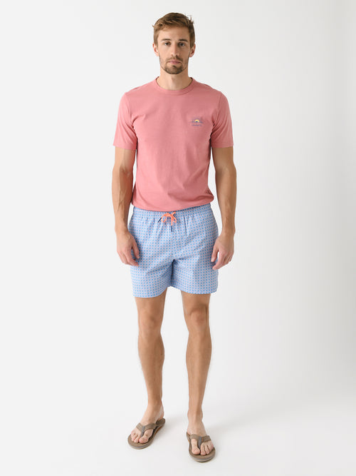 Southern Tide Men's White Lotus Swim Trunk
