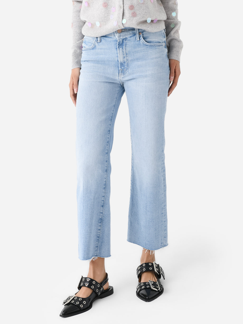 Mother Women's The Kick It Ankle Fray Jean - Saint Bernard