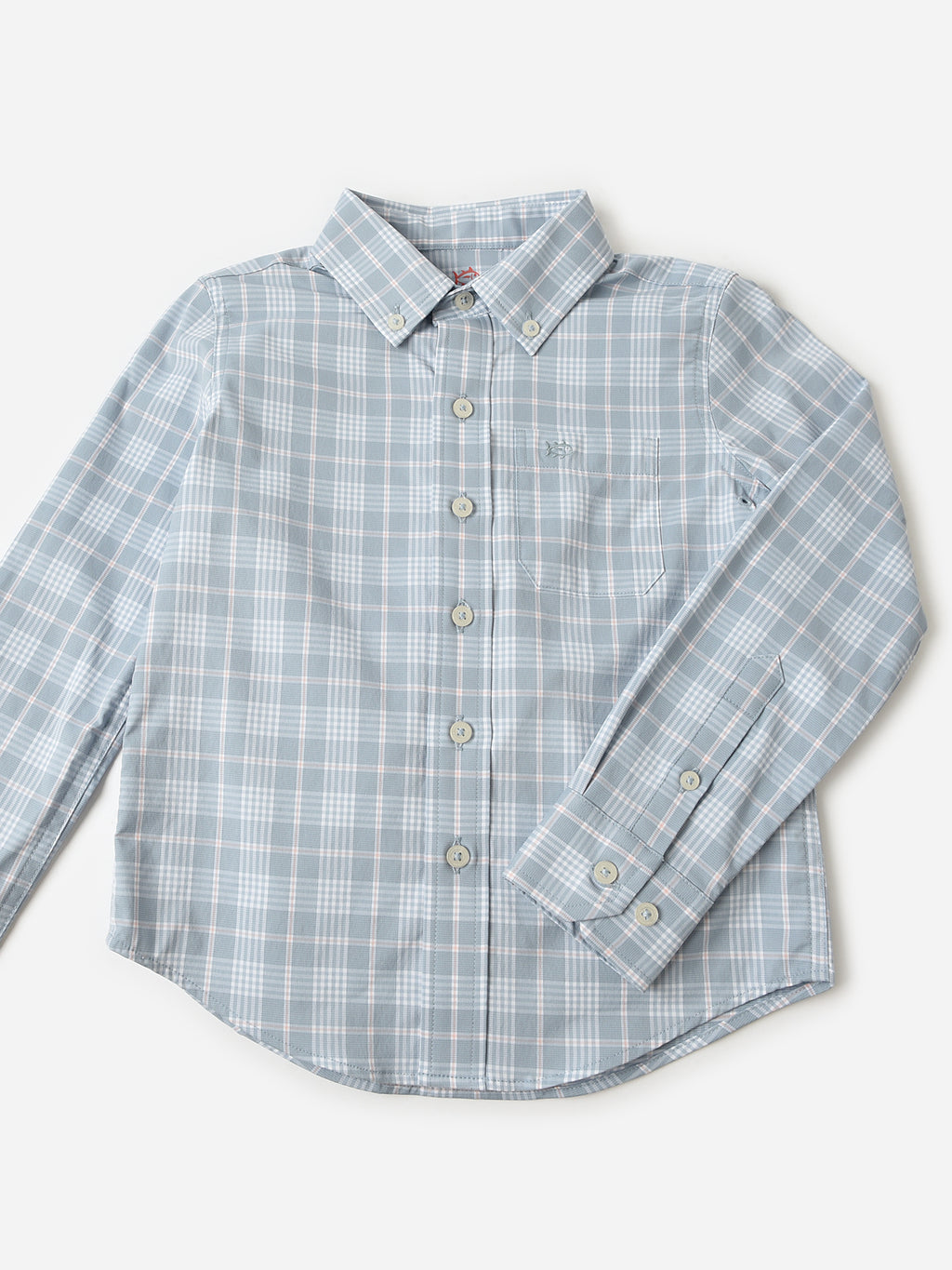 Southern Tide Boys' Intercoastal Primrose Plaid Long Sleeve Sport Shirt - Saint Bernard