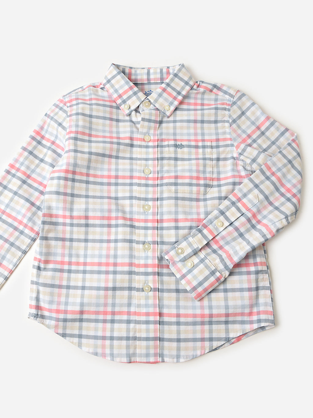 Southern Tide Boys' Coastal Passage Pelham Gingham Plaid Long Sleeve Shirt - Saint Bernard