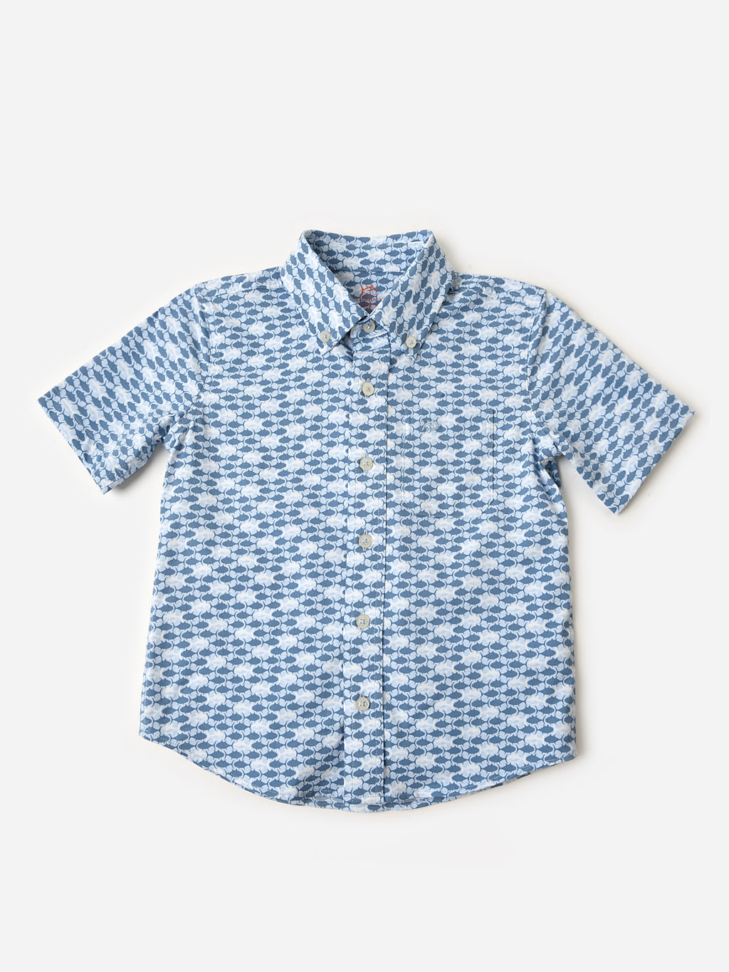 Southern Tide Boys' Intercoastal Heather Skipping Jacks Short Sleeve Sport Shirt - Saint Bernard