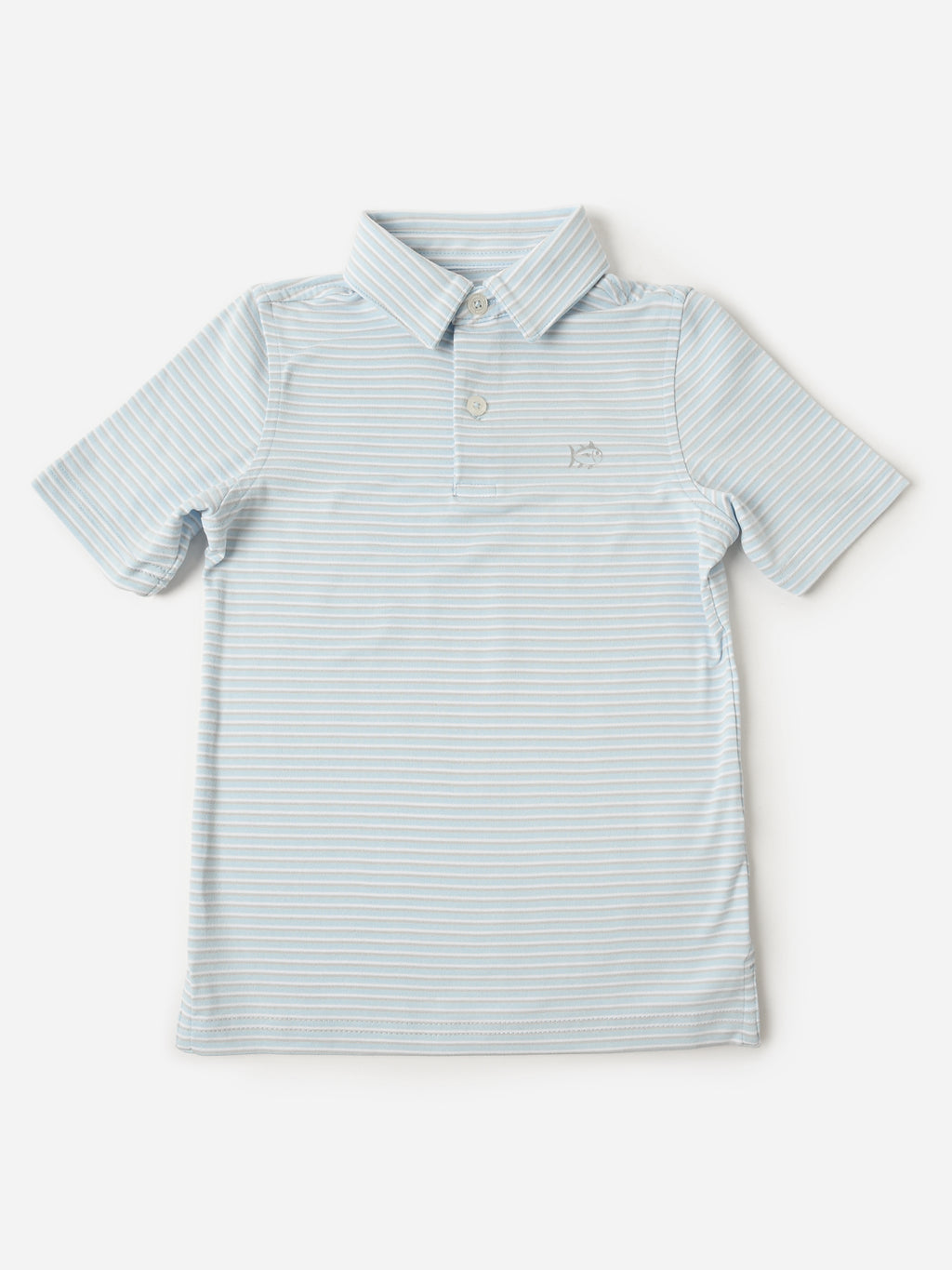 Southern Tide Boys' Ryder Heather Halls Stripe Performance Polo - Saint Bernard