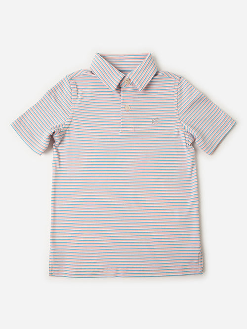 Southern Tide Boys' Ryder Heather Halls Stripe Performance Polo
