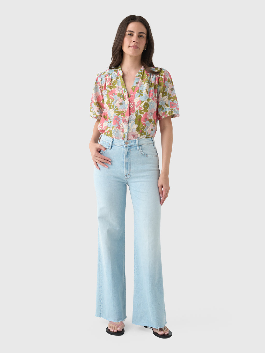 Mother Women's The Hustler Roller Skimp Fray Jean - Saint Bernard