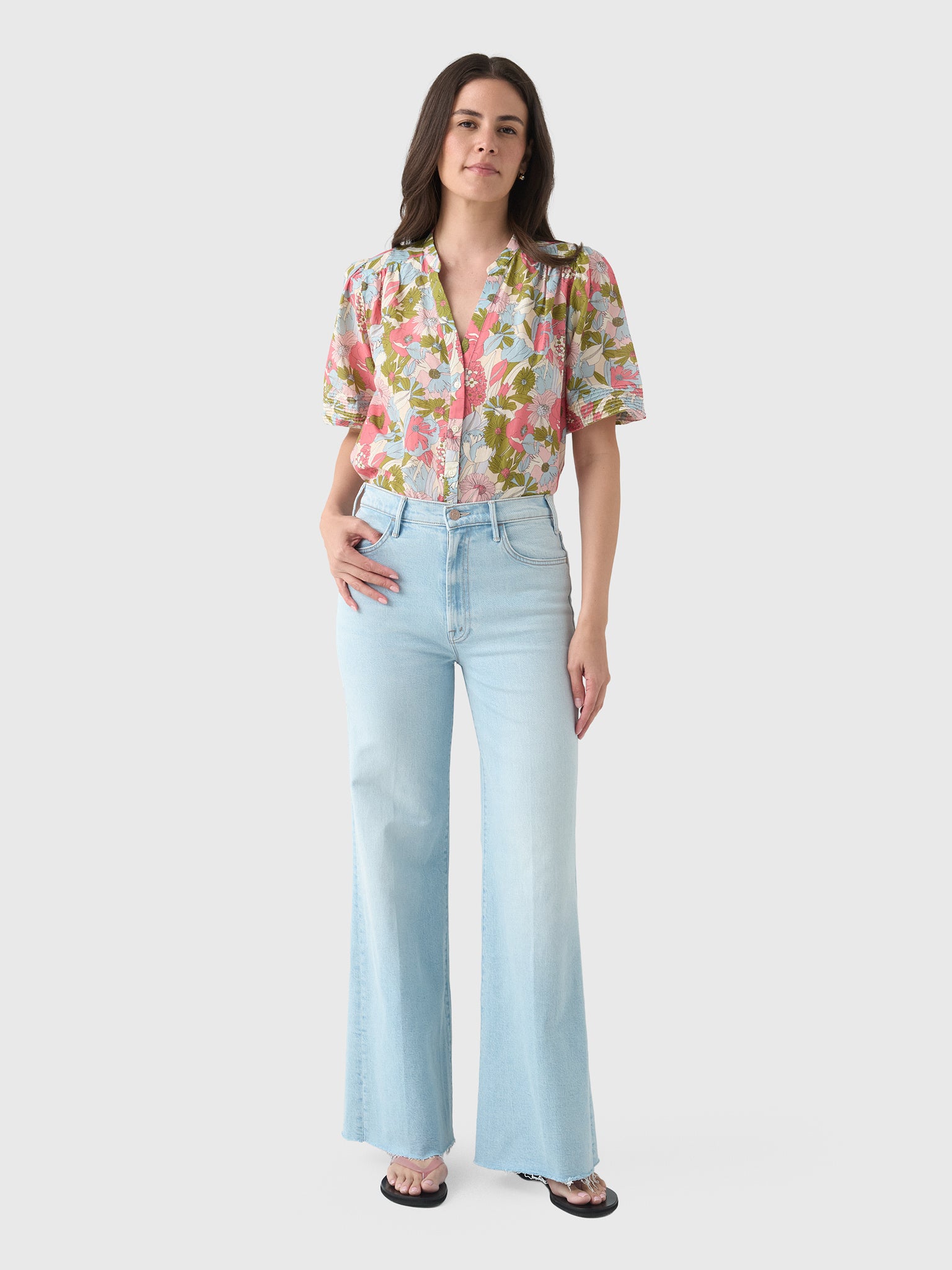Mother Women's The Hustler Roller Skimp Fray Jean - Saint Bernard