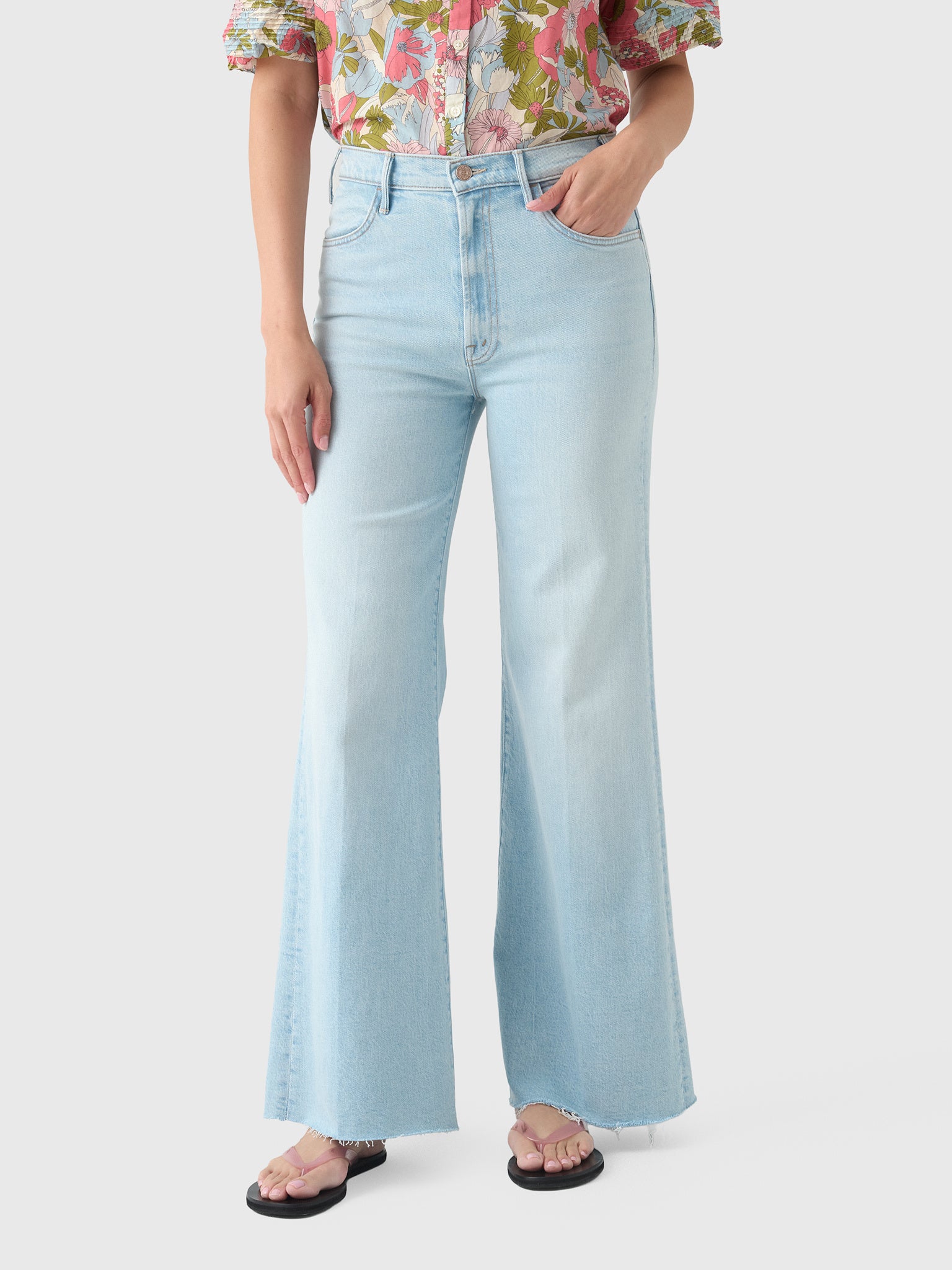Mother Women's The Hustler Roller Skimp Fray Jean - Saint Bernard