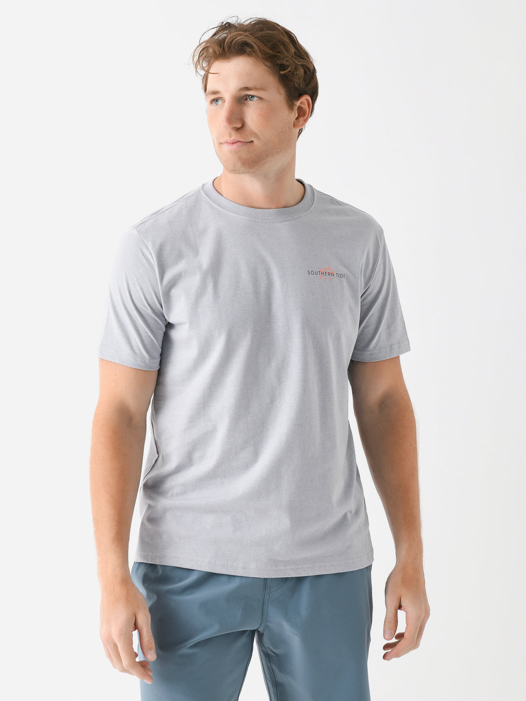 Southern Tide Men's Skipjack Buoys Club Heather Short Sleeve T-Shirt - Saint Bernard