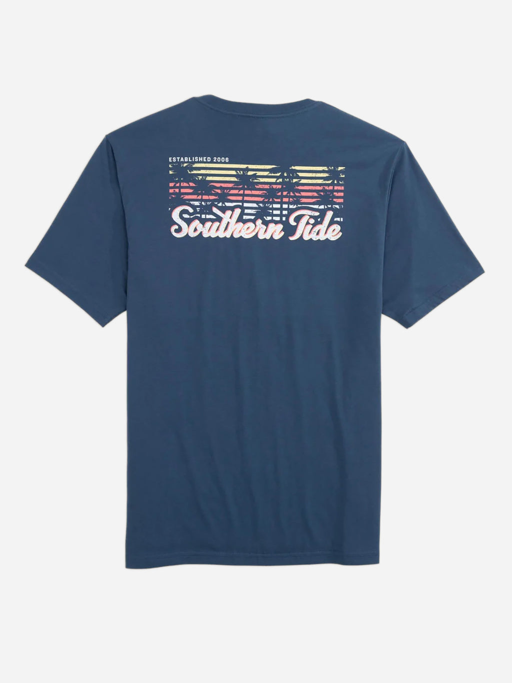 Southern Tide Men's Striped Sunset Palms Short Sleeve T-Shirt - Saint Bernard