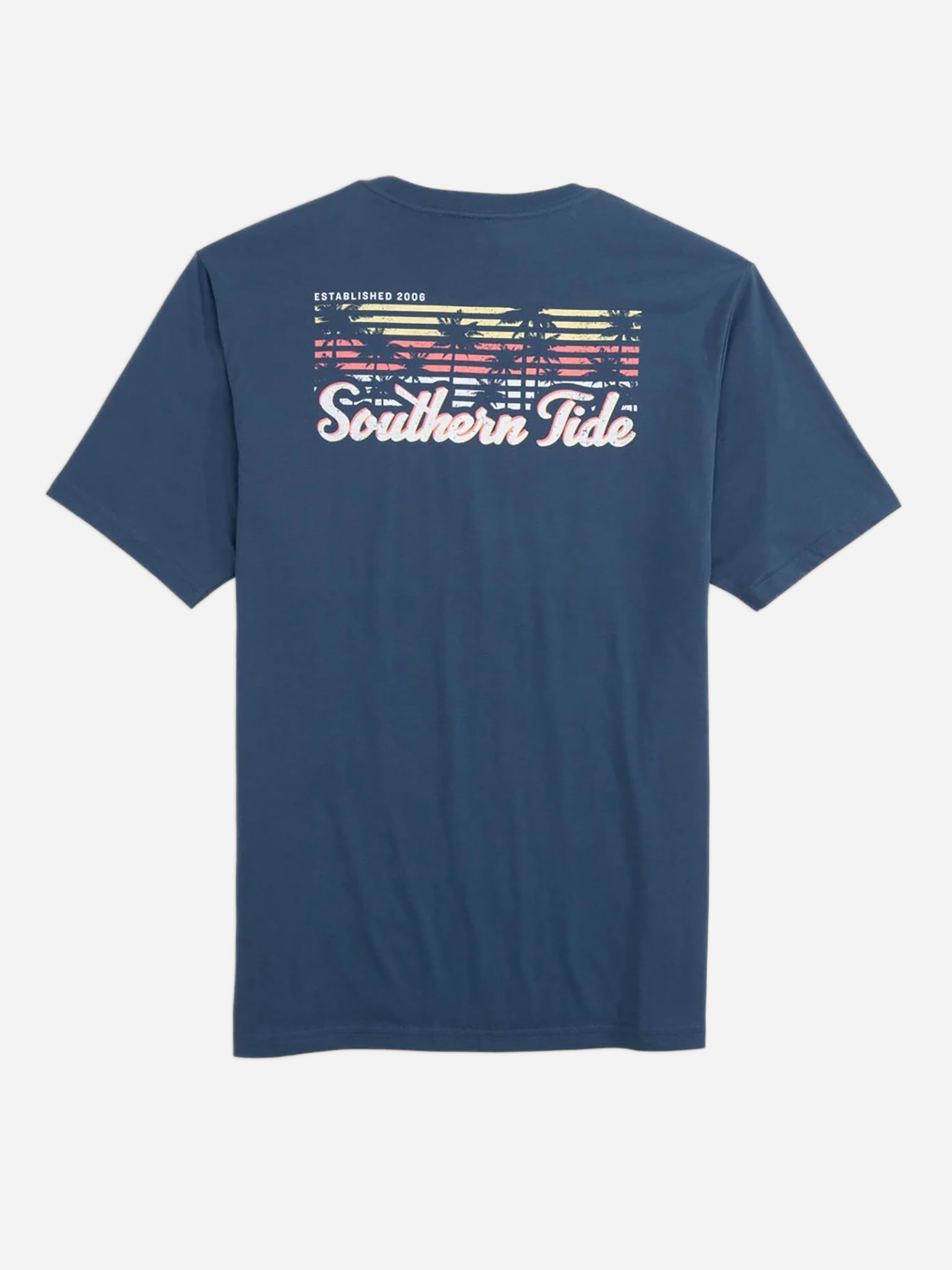 Southern Tide Men's Striped Sunset Palms Short Sleeve T-Shirt - Saint Bernard
