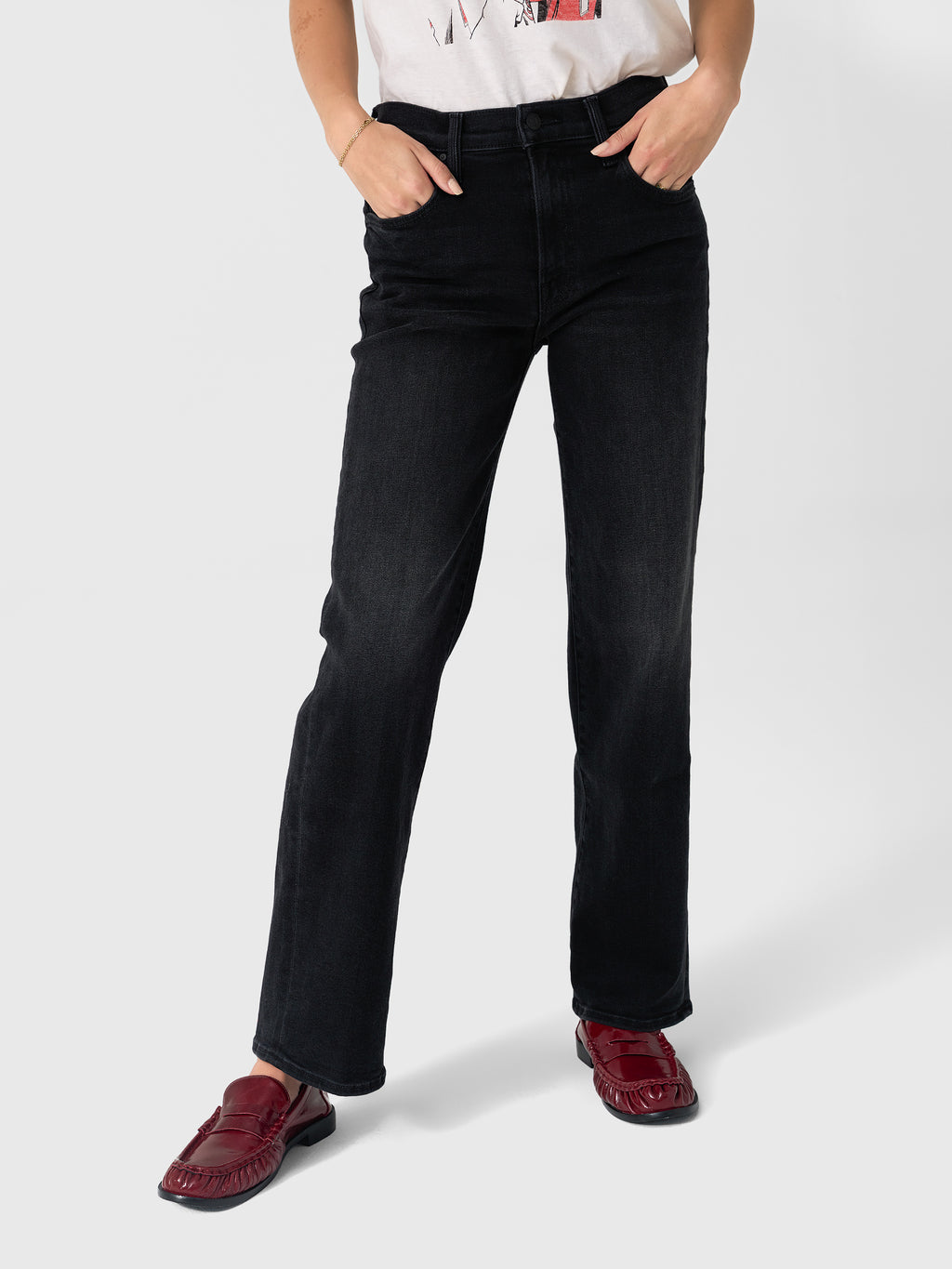 Mother Women's The Mid Rise Rambler Zip Flood Jean - Saint Bernard