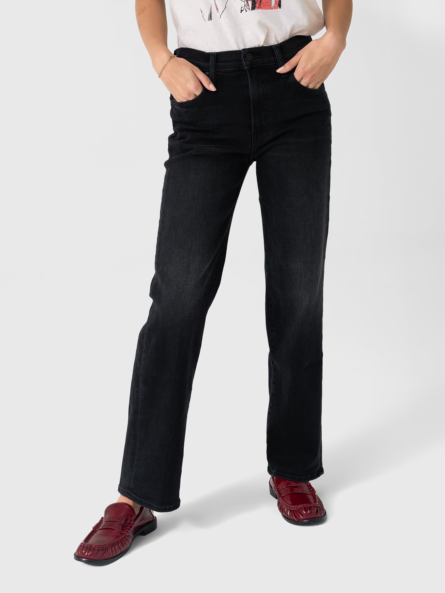 Mother Women's The Mid Rise Rambler Zip Flood Jean - Saint Bernard