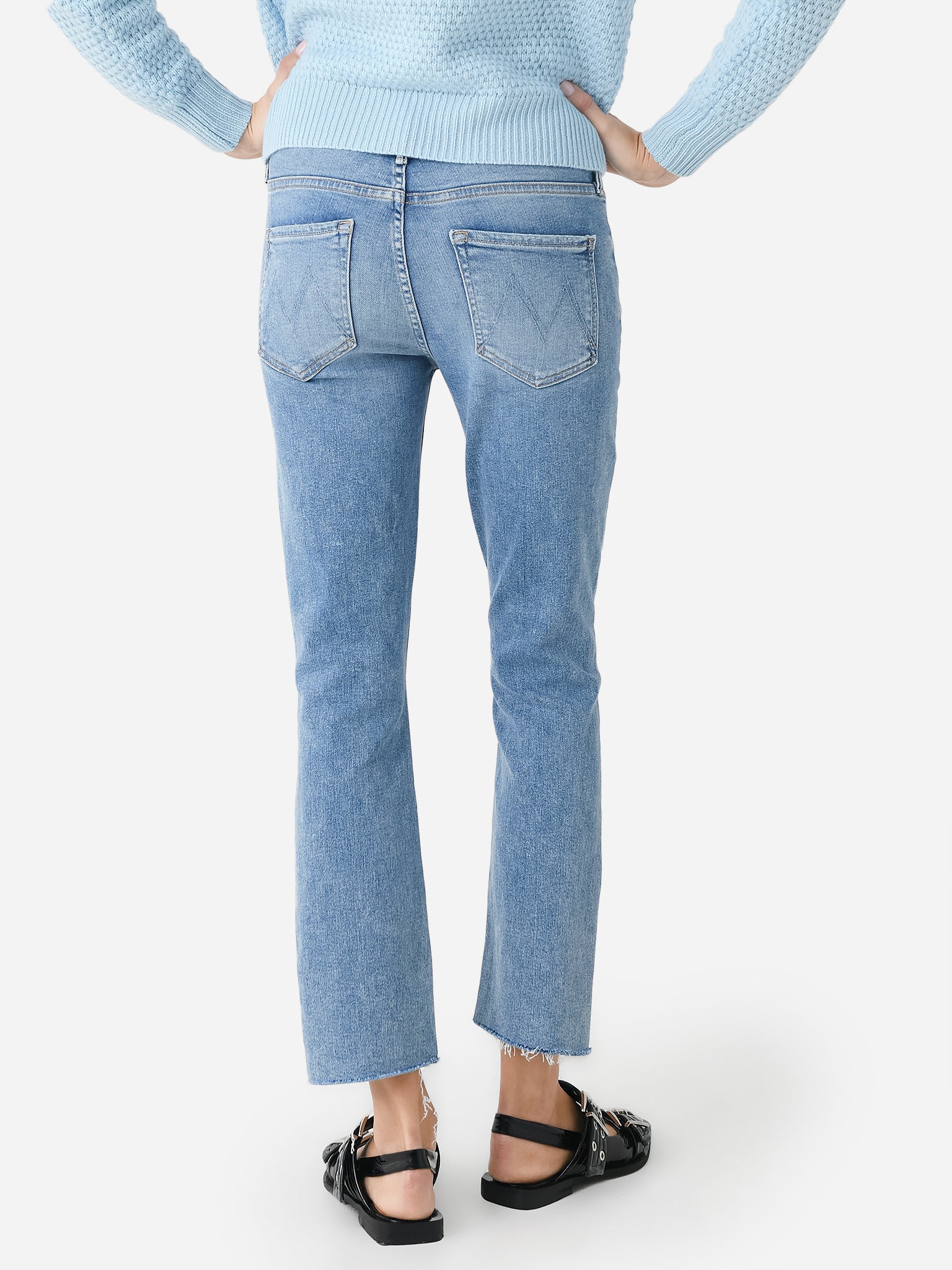 Mother Women's The Mid Rise Dazzler Ankle Step Fray Jean – Saint
