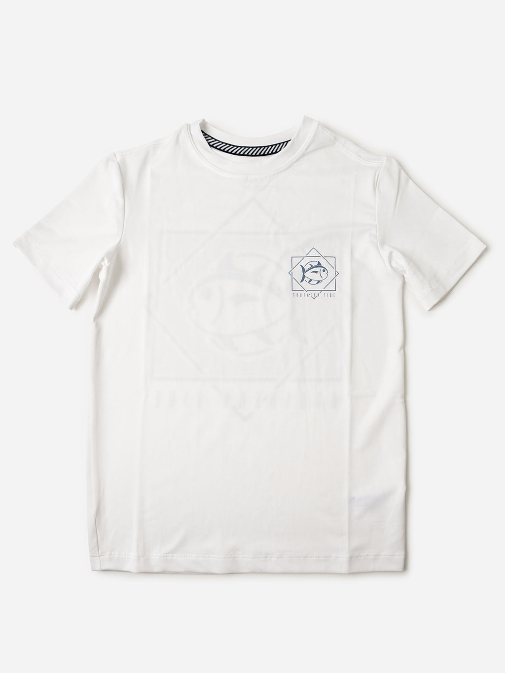 Southern Tide Boys' Geometric Striped Short Sleeve Performance T-Shirt - Saint Bernard