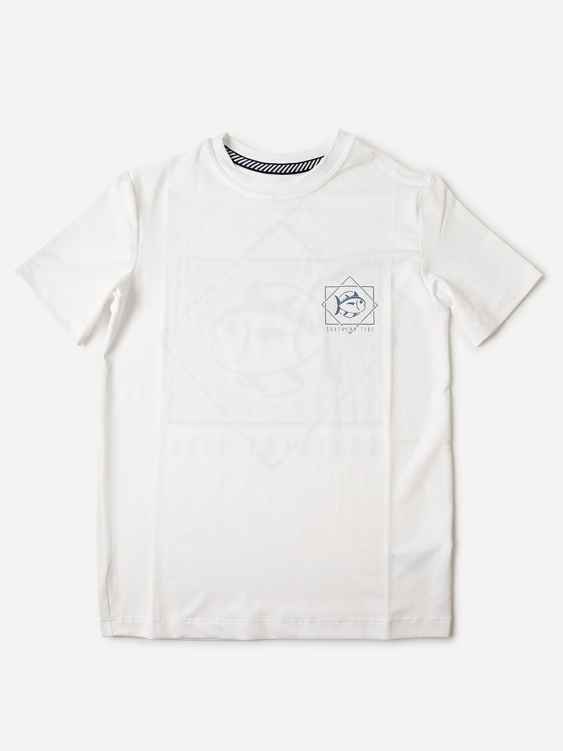 Southern Tide Boys' Geometric Striped Short Sleeve Performance T-Shirt - Saint Bernard