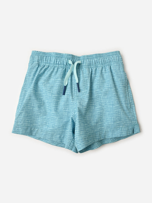 Southern Tide Boys' Painted Check Swim Trunk