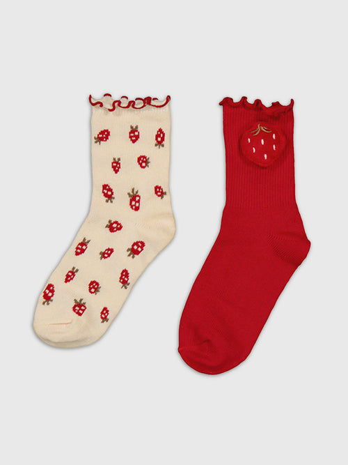 Mayoral Girls' 2-Pack Jacquard Socks