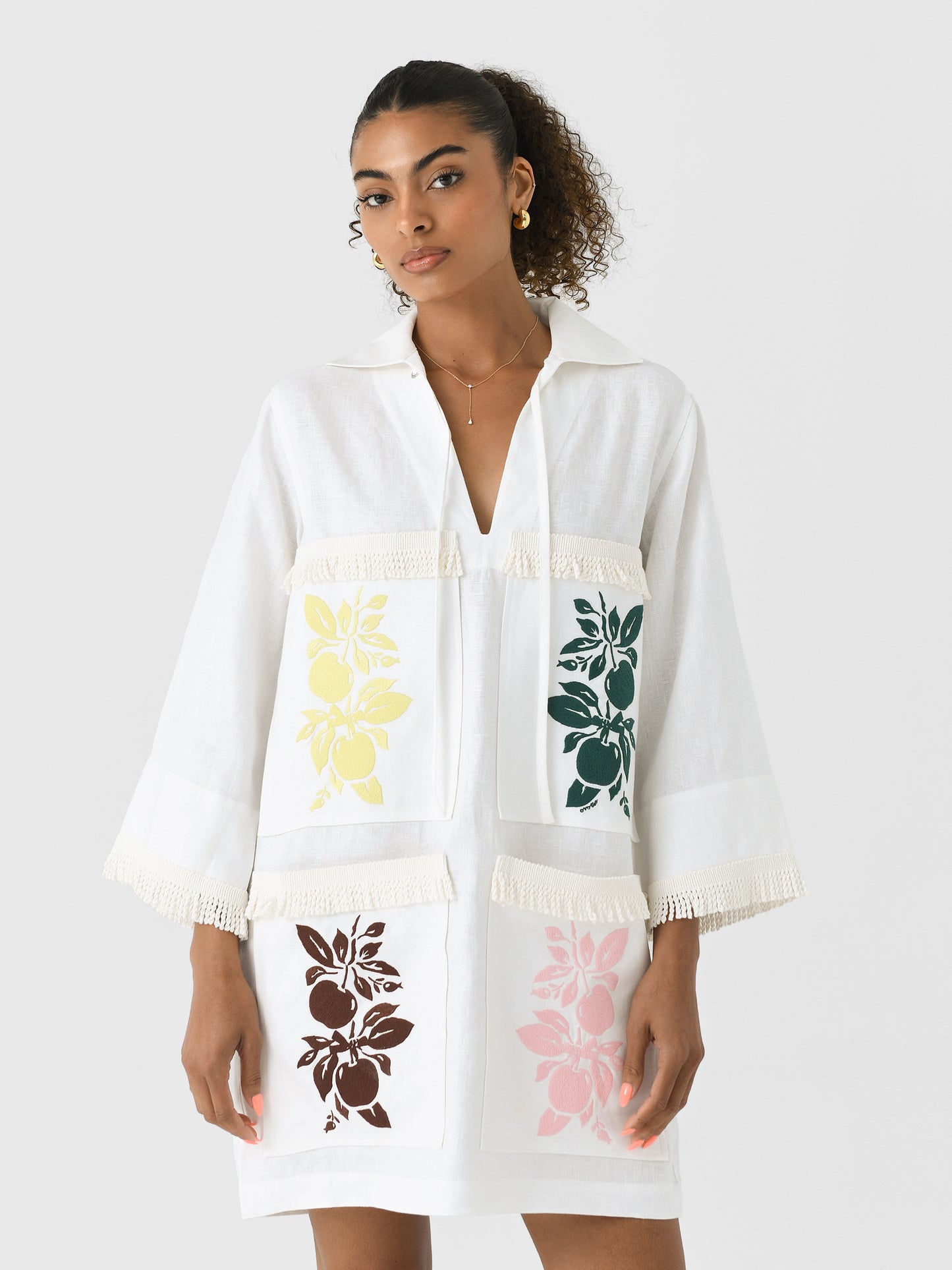 Oroton Women's Embroidered Tunic Dress - Saint Bernard