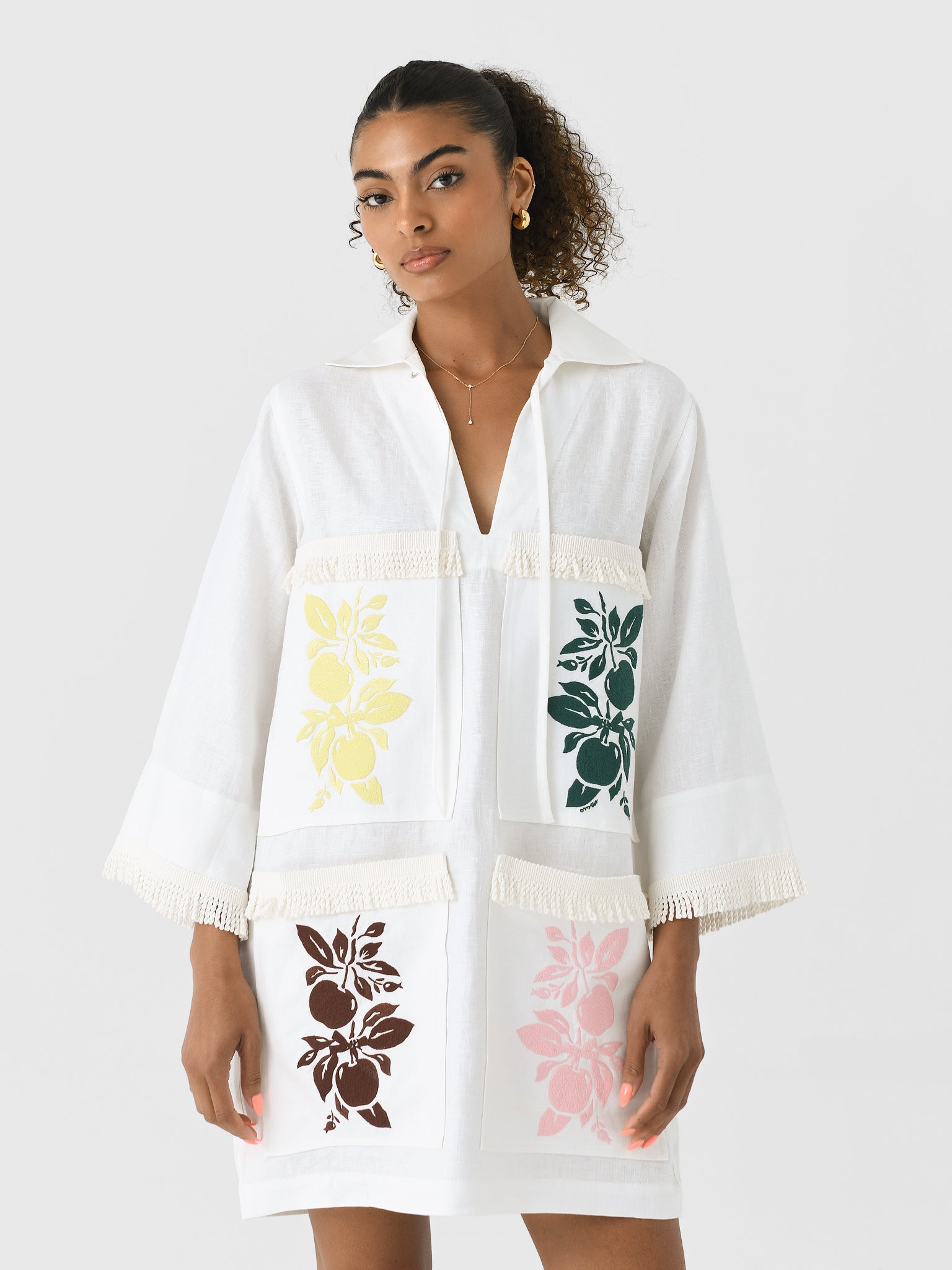 Oroton Women's Embroidered Tunic Dress - Saint Bernard