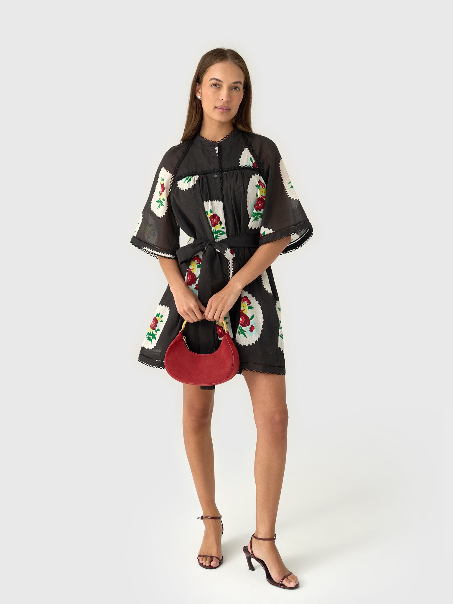 Oroton Women's Folk Doilie Print Smock Dress - Saint Bernard