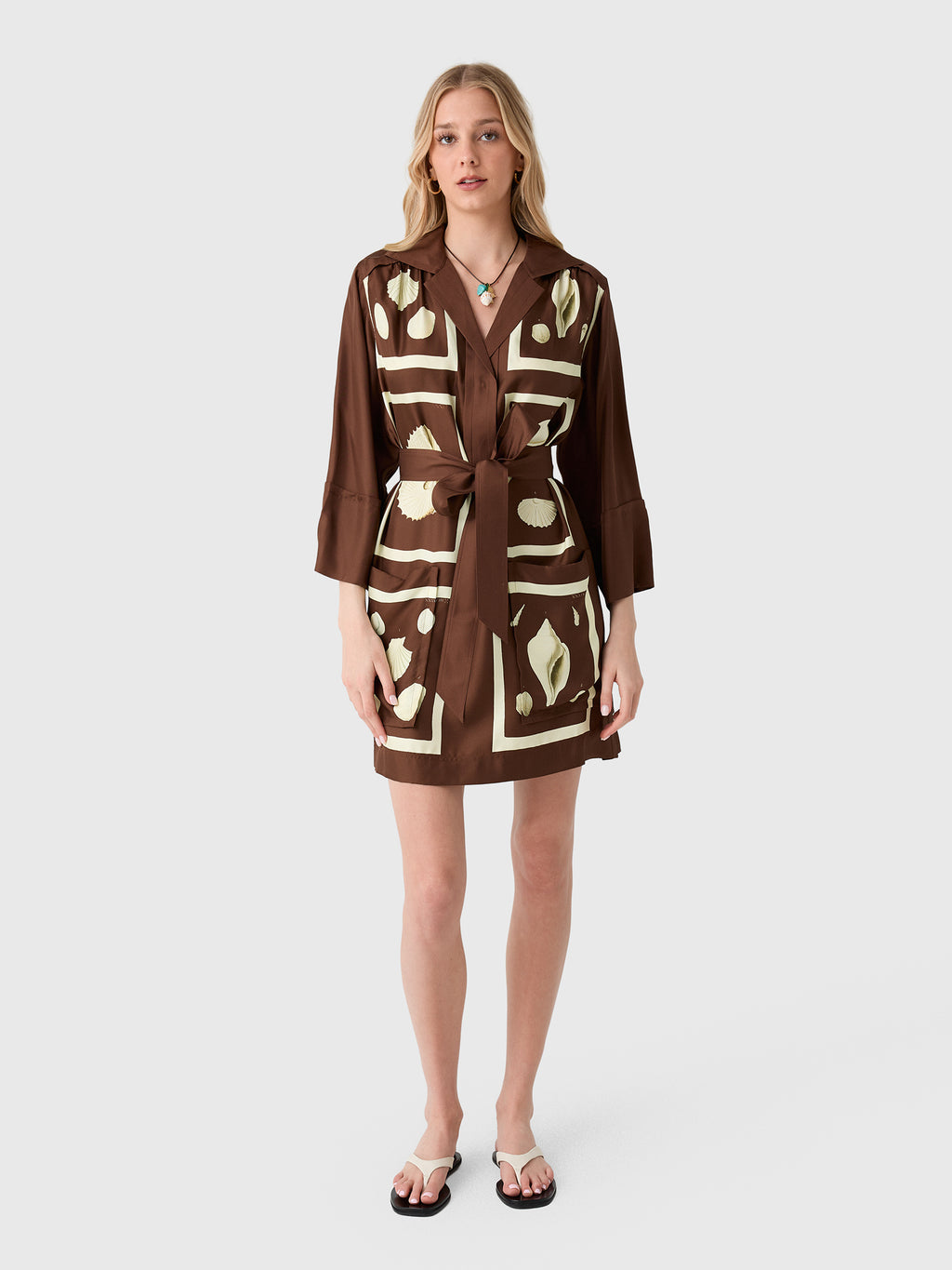 Oroton Women's Graphic Shell Tunic Dress - Saint Bernard