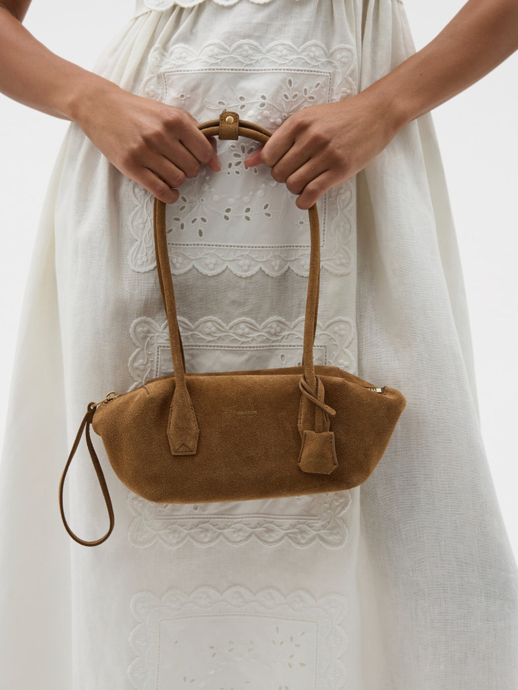 Oroton Breeze Suede Baguette Bag - Saint Bernard