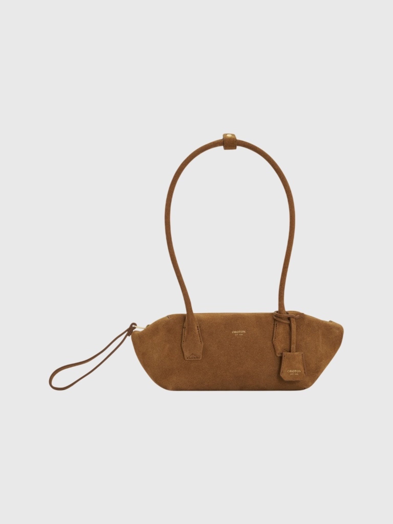 Oroton Breeze Suede Baguette Bag - Saint Bernard